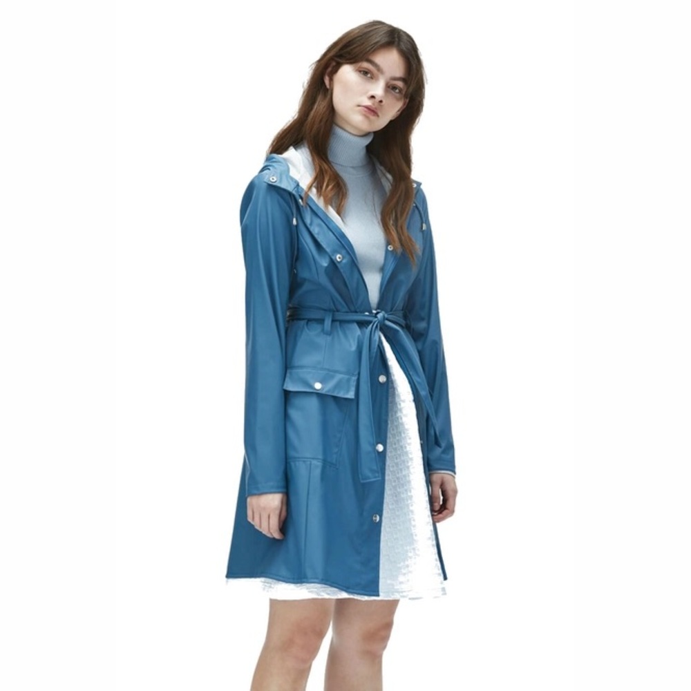 Rains Curve Rain Jacket Faded Blue